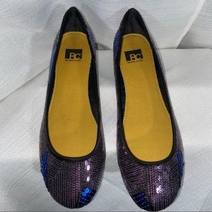 BC because we can vegan purple sequin flat NWOT sz 7.5